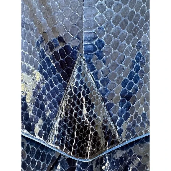 Vintage Letizia Blue‎ Snakeskin Shoulder Bag - Picture 4 of 7